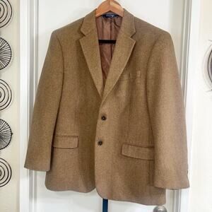 Stafford Mens 100% Camel Hair Blazer Jacket Sport Coat - Brown, Size 44R